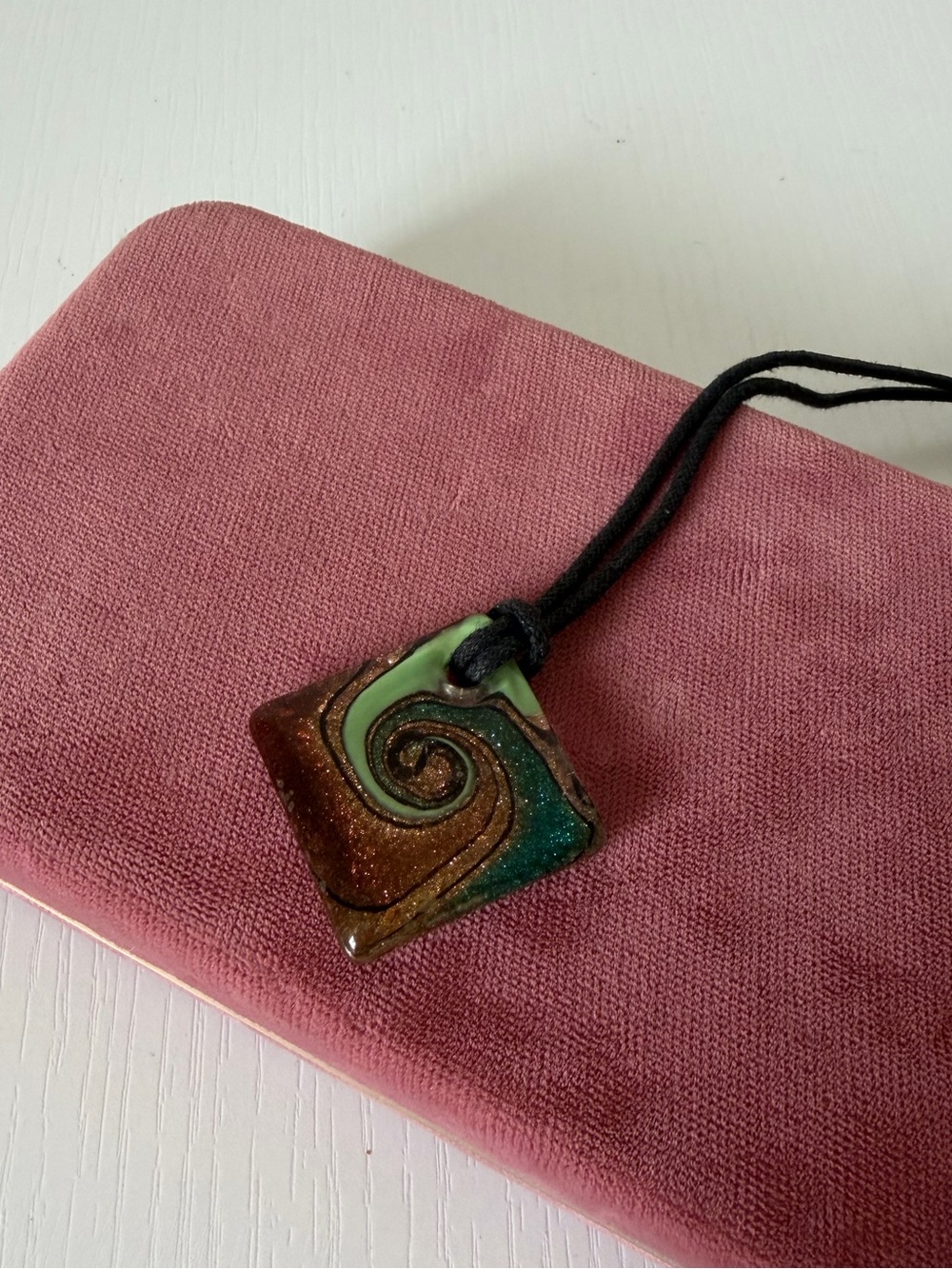 Vintage Murano Glass Swirl Pendant Necklace